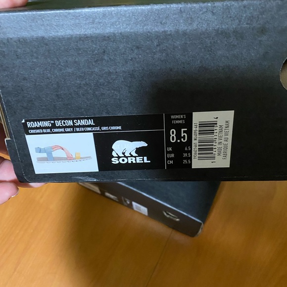 SOREL Roaming Decon Strappy Sandal in Crushed Blue Chrome NWB! - Picture 10 of 12